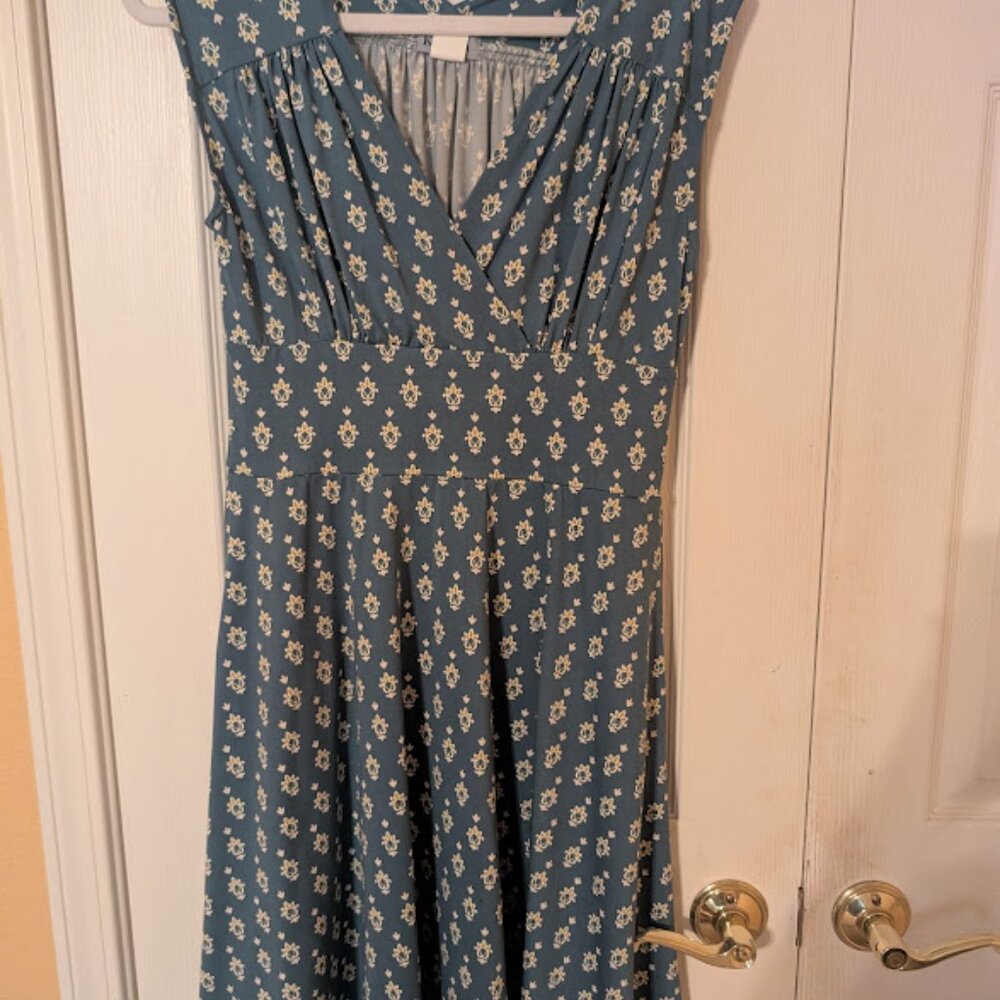 Karina dress, teal floral